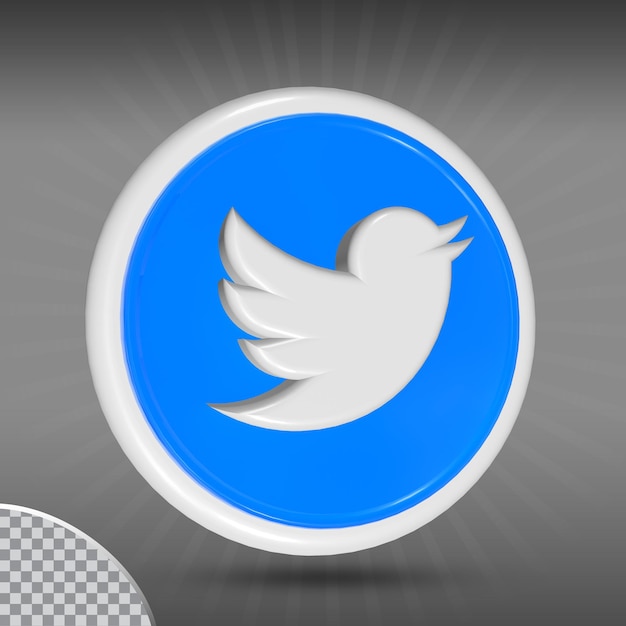 PSD icon twitter logo in modern style circle