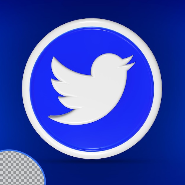 PSD icon twitter modern style color blue of circle