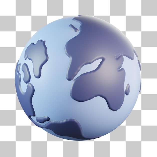 PSD icon van de aarde in 3d