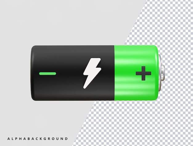 PSD icon van de batterij 3d-rendering illustratie