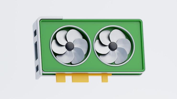 PSD icon van de grafische kaart in 3d