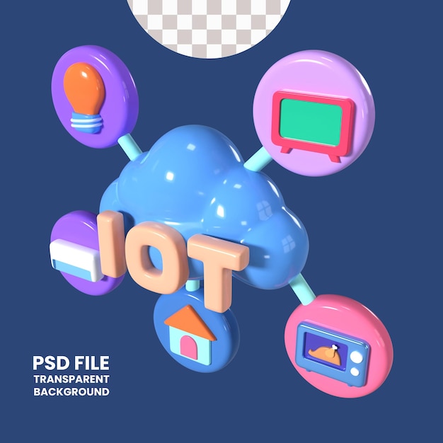 Icon van de iot 3d-illustratie