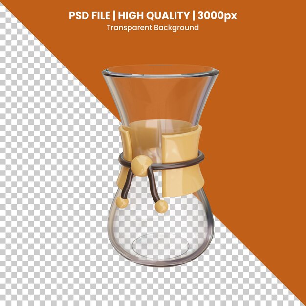 PSD icon van de koffiepot in 3d