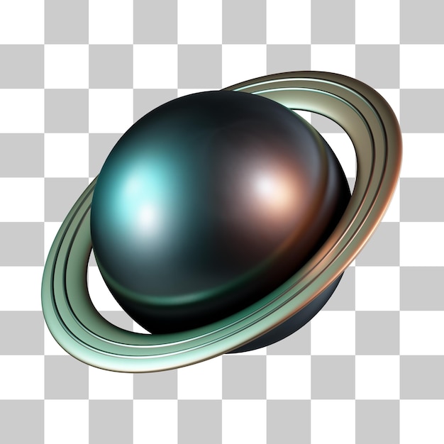 PSD icon van de saturnglobe in 3d