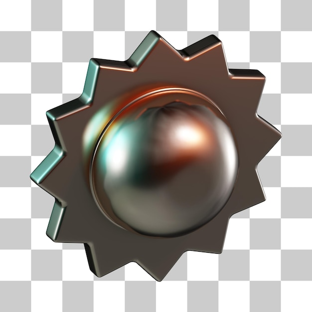 PSD icon van de zon 3d