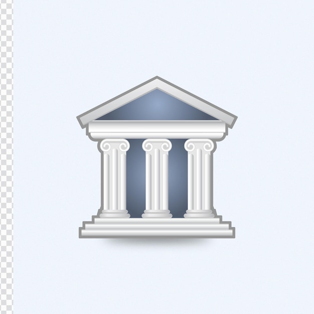Icon van een 3D-bank