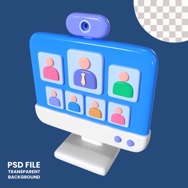 Icon van een 3D-illustratie voor een webinar