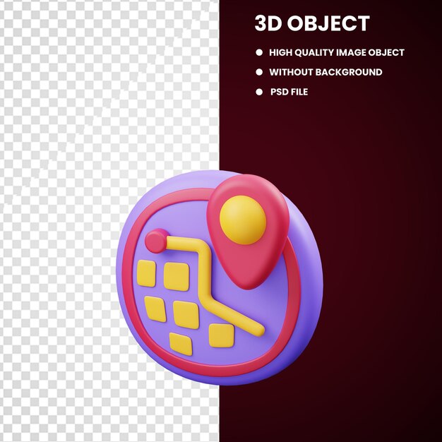 Icon van een 3d-kaart