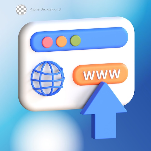 Icon van een 3d-website