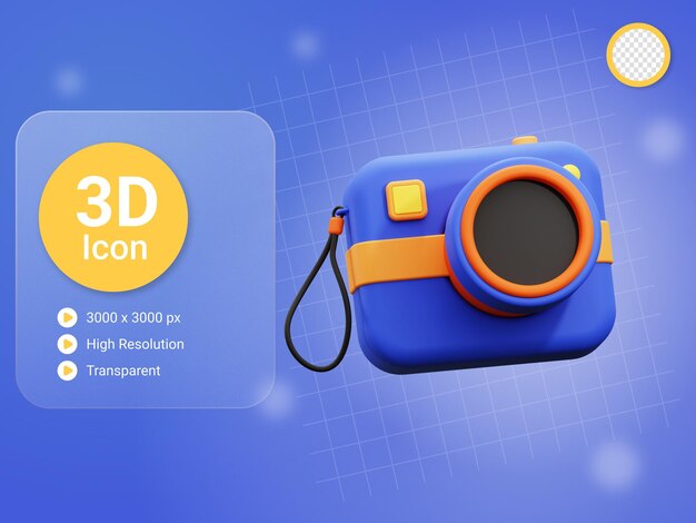 PSD icon van een 3d-zakcamera