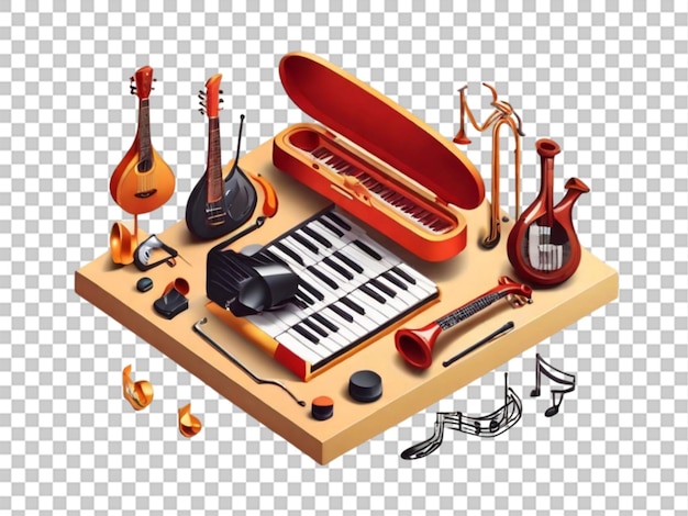 Icon van een muziekinstrument isometrische vector op een doorzichtige achtergrond