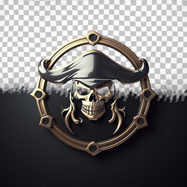 PSD icon van een piraat geïsoleerd op een donkere achtergrond geïsoleerde op een doorzichtige achtergrond