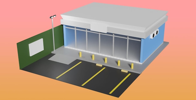 Icon van het 3D-winkelgebouw