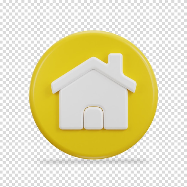 Icon van het huis met cirkel gele knop web icon vector illustratie