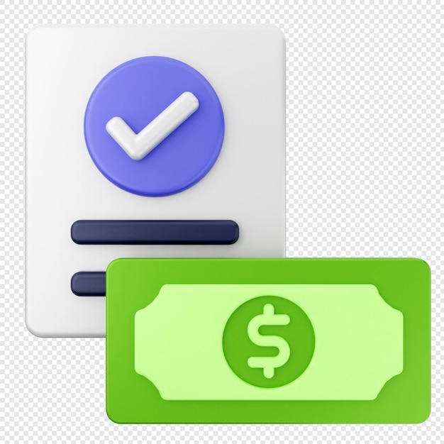Icon voor betaling van 3D-geld