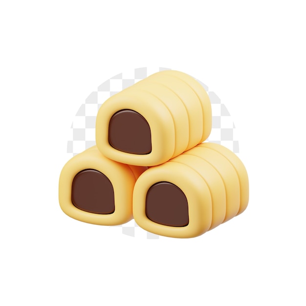 PSD icon voor chocoladekoekjes in 3d