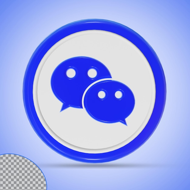 PSD icon wechat logo in modern style color blue of circle