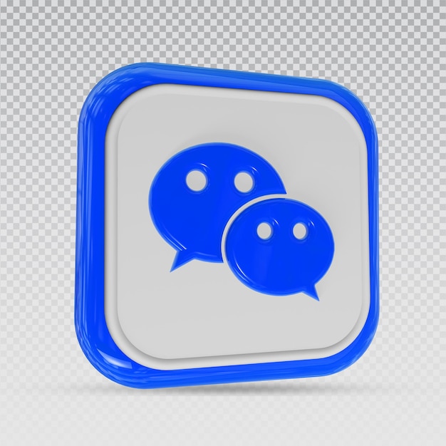 PSD icon wechat style blue left logo in modern  for social media