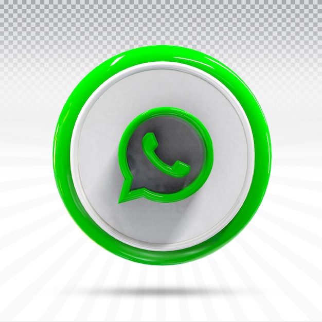 icon Whatsapp 3D-logo's voor sociale media in moderne stijl