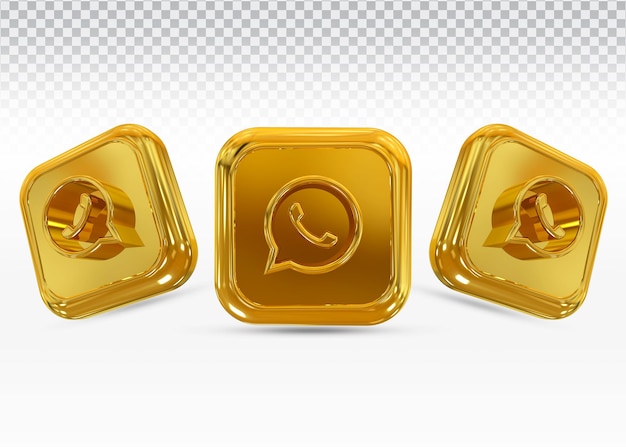 Icon whatsapp gold social media logos in modern style