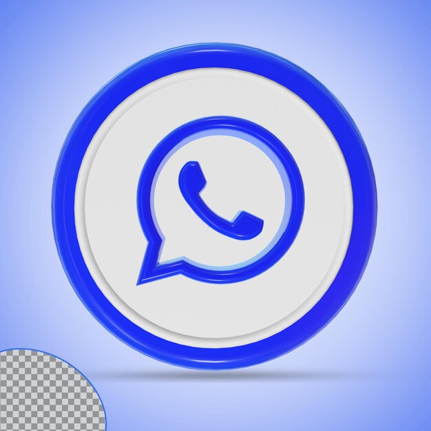 icon whatsapp logo in modern style color blue of circle