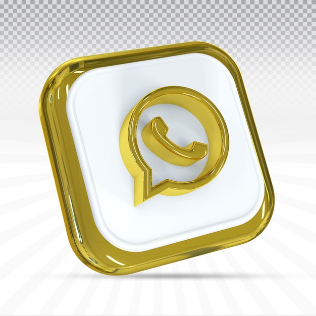 Icona whatsapp loghi social media in stile moderno colore oro