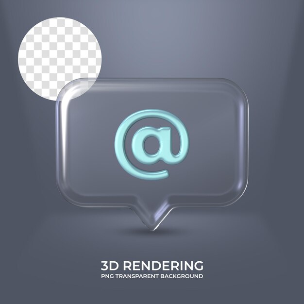 PSD a icona con cornice in vetro rendering 3d