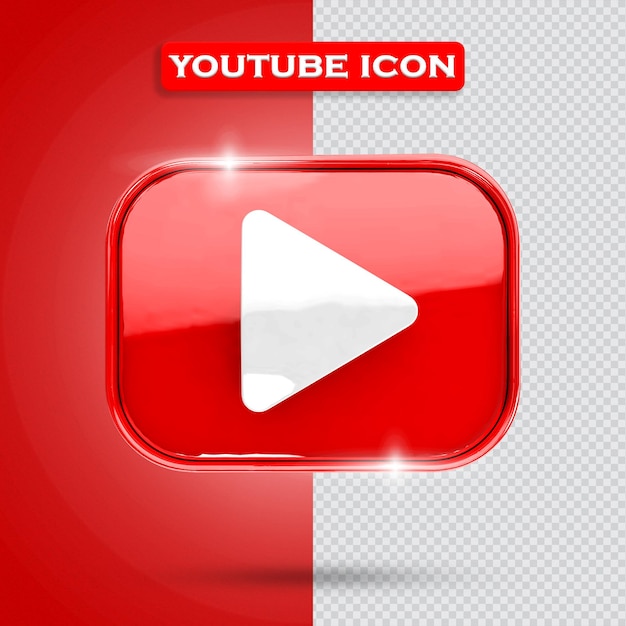 Icon youtube 3d rendering