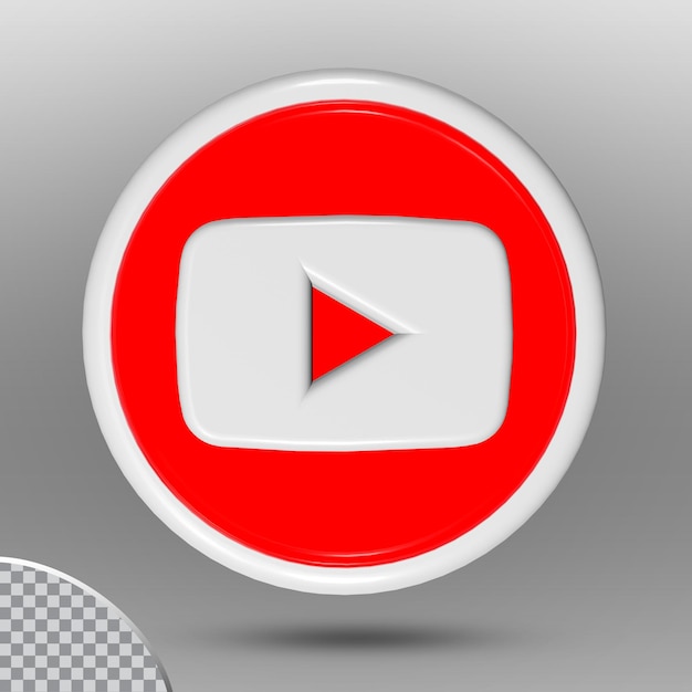 PSD icon youtube 3d square