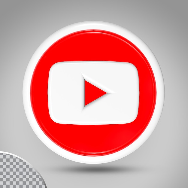 Иконка YouTube 3D квадрат