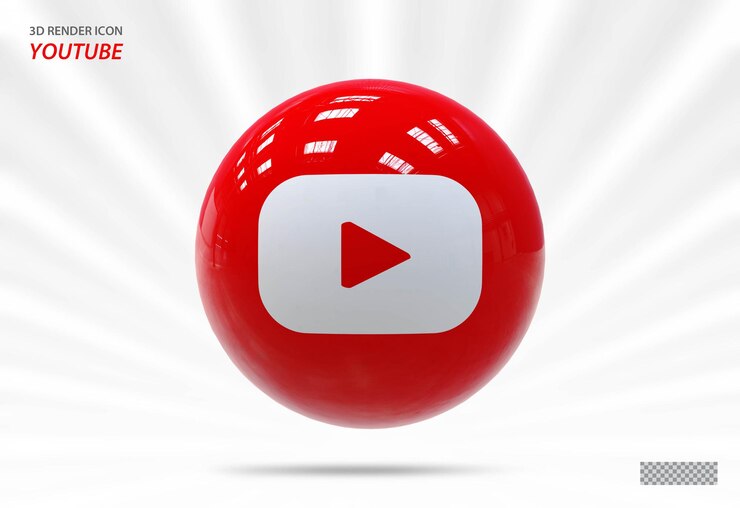 PSD значок youtube социальные медиа 3d