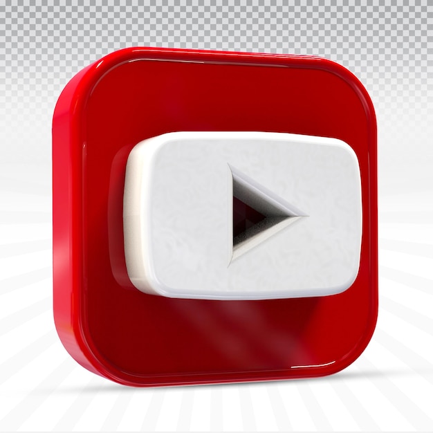 PSD icon youtube social media logos in modern style square