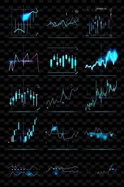 PSD iconen met geanimeerde gloed in onl set png iconic y2k shape art decorativei