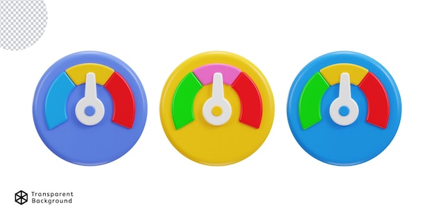 Iconen van de snelheidsmeter 3d-rendering