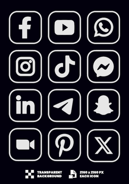 Iconen van sociale media 3D