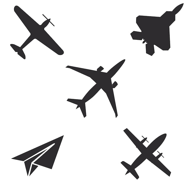 Iconen van vliegtuigen