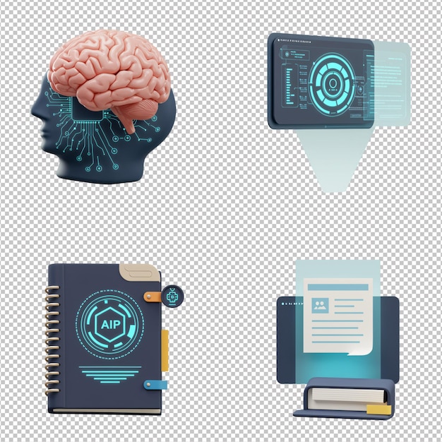 Iconen voor AI-technologie