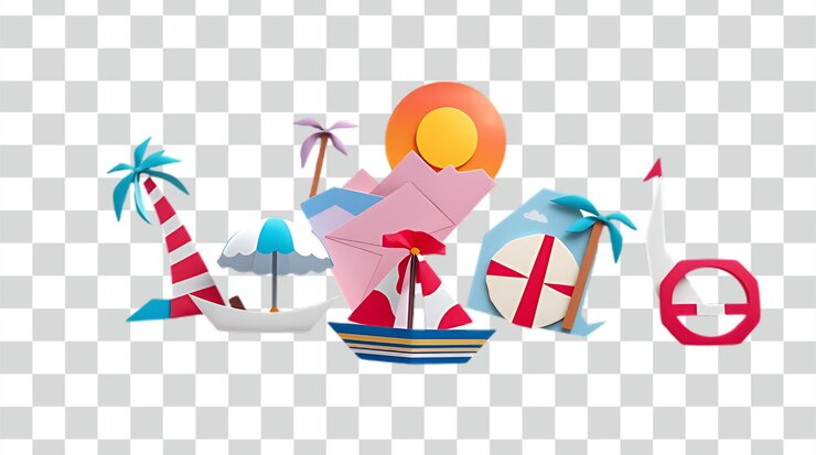 PSD iconen voor de zomervakantie