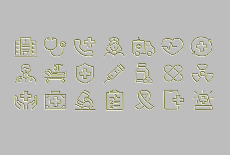 PSD iconen voor medische en gezondheidszorg