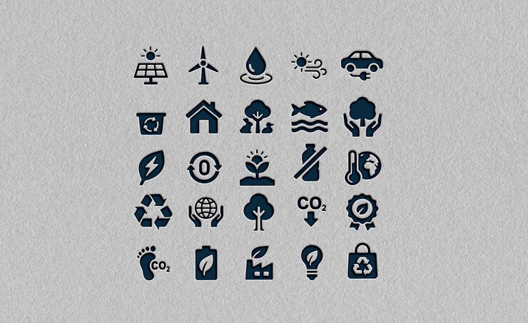 PSD iconen voor milieubescherming