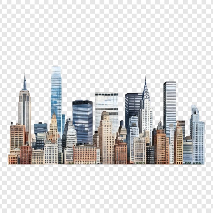 PSD 紐約市風景全景 城市建築的驚人畫面