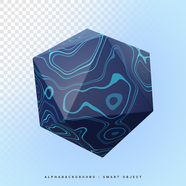 Icosahedron Shape With Texture 3d Illustration