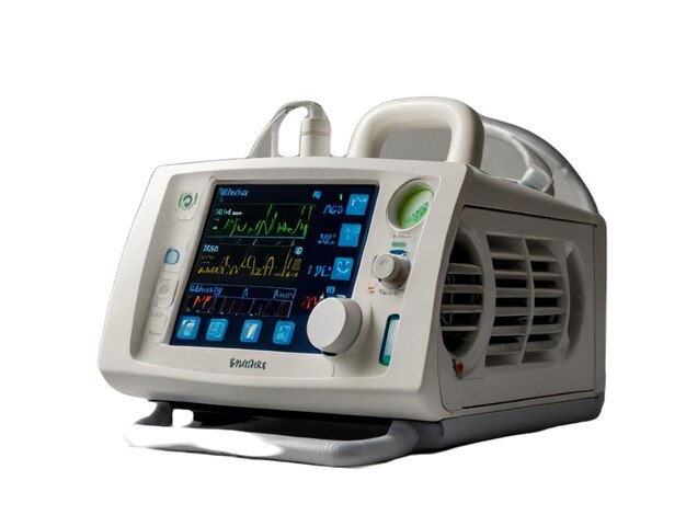 PSD icu ventilator machine on white background