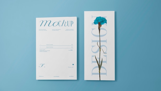 PSD icy blue stationery mockup