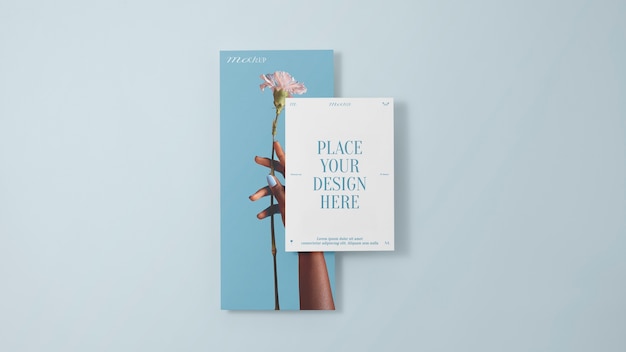 PSD icy blue stationery mockup