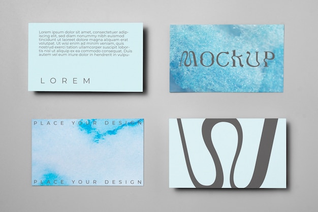 PSD icy blue studio stationery  mockup