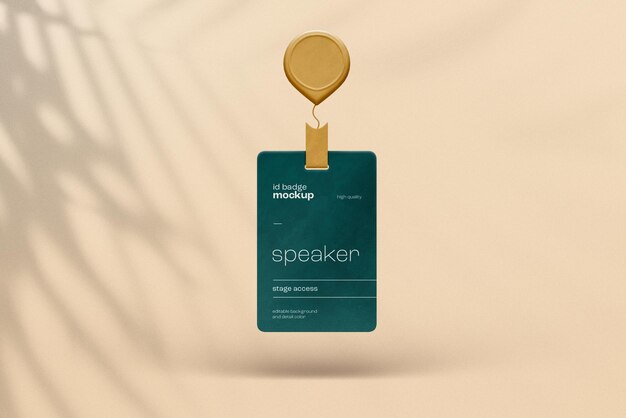 Id badge mockup design with editable background