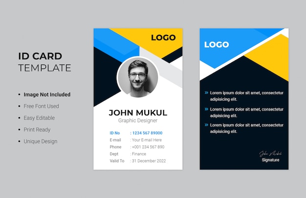 PSD id card design template