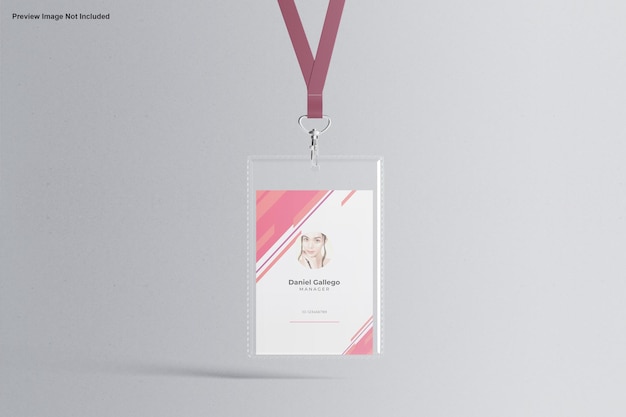 PSD id card holder mockup