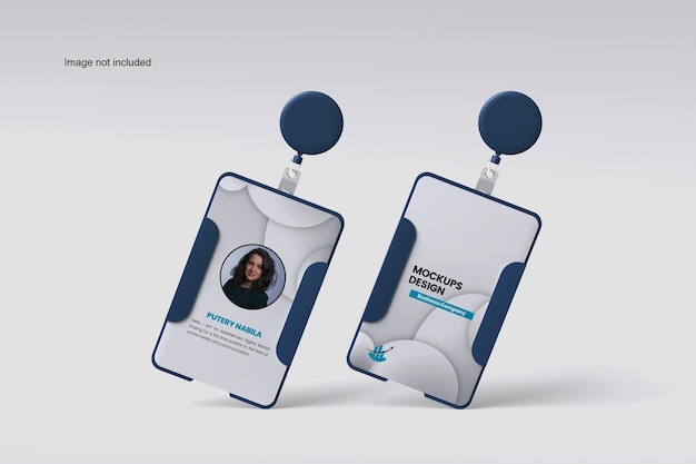 Id card holder mockup